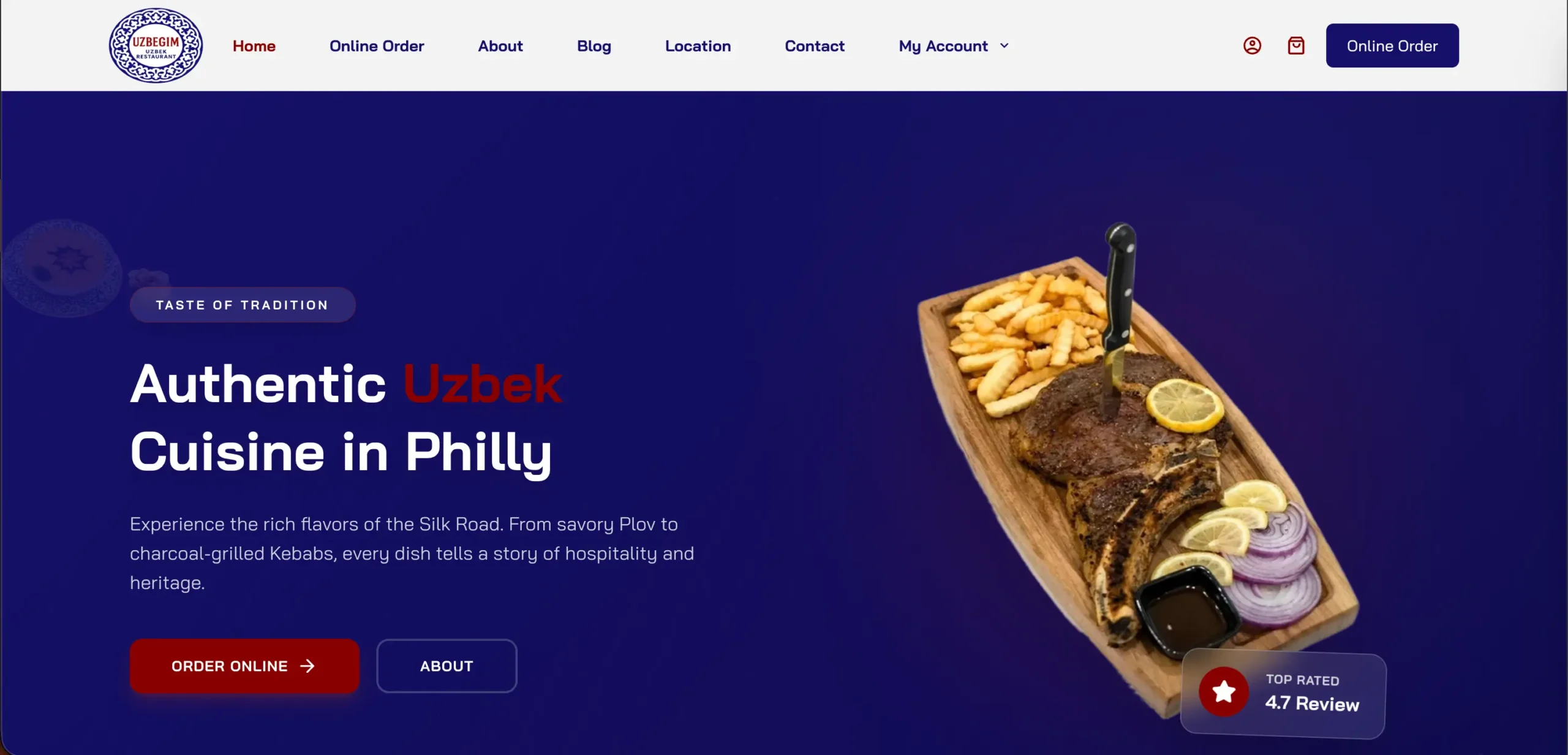 Uzbegim Restaurant Website Preview