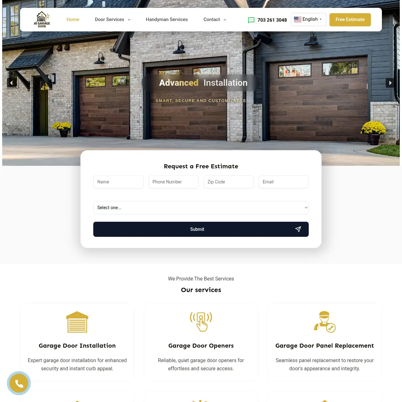 AI Garage Door Website Preview